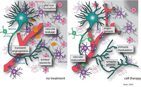 Brain repair mechanisms after cell therapy for stroke
