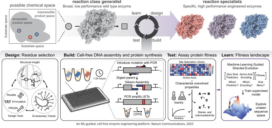 Accelerated enzyme engineering using AI guided cell-free expression