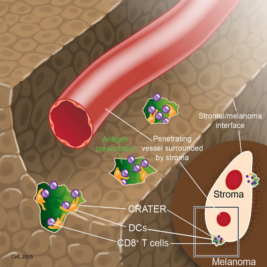 Craters on surface of melanoma cells found to serve as sites for tumor killing